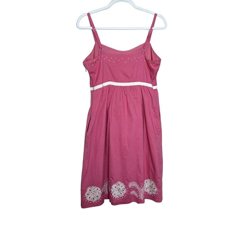 Moulinette Soeurs dess size 8 pink/white eyelet trim lined couquette, feminine - Picture 2 of 15